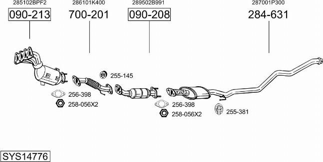 Bosal SYS14776 - Система випуску ОГ autocars.com.ua