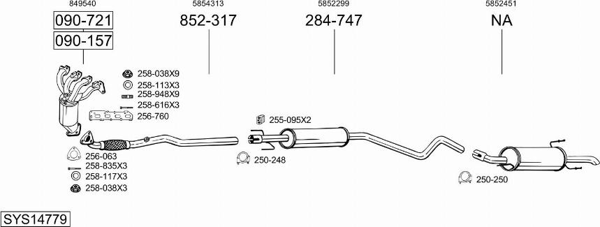 Bosal SYS14779 - Система випуску ОГ autocars.com.ua