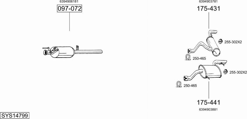 Bosal SYS14799 - Система випуску ОГ autocars.com.ua