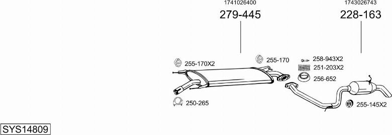 Bosal SYS14809 - Система випуску ОГ autocars.com.ua