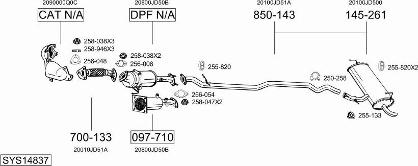 Bosal SYS14837 - Система выпуска ОГ avtokuzovplus.com.ua