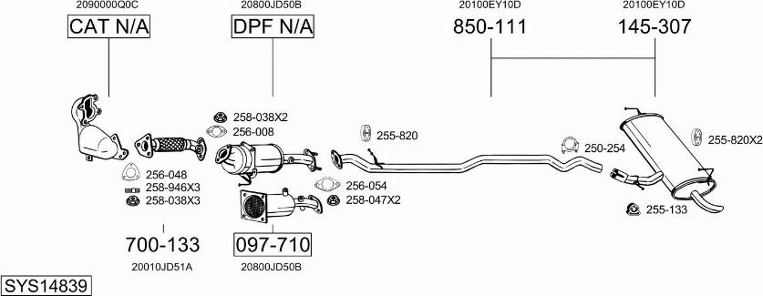 Bosal SYS14839 - Система выпуска ОГ avtokuzovplus.com.ua