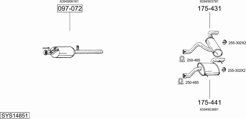 Bosal SYS14851 - Система випуску ОГ autocars.com.ua