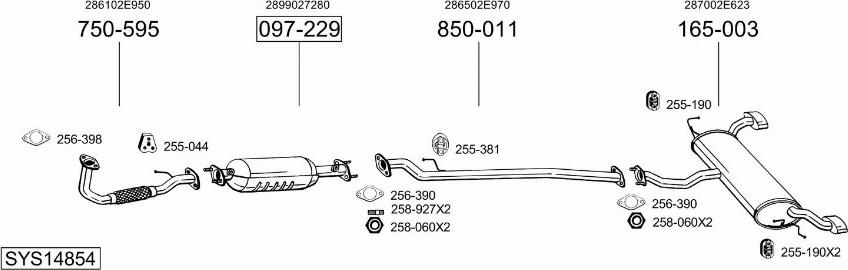 Bosal SYS14854 - Система випуску ОГ autocars.com.ua