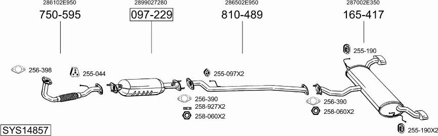 Bosal SYS14857 - Система випуску ОГ autocars.com.ua