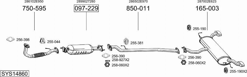 Bosal SYS14860 - Система випуску ОГ autocars.com.ua