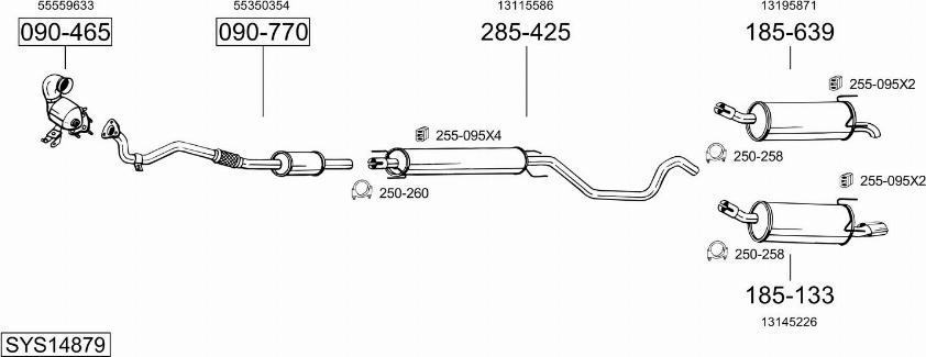 Bosal SYS14879 - Система випуску ОГ autocars.com.ua