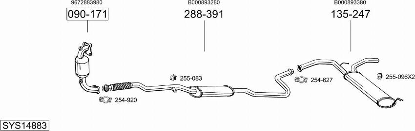 Bosal SYS14883 - Система випуску ОГ autocars.com.ua