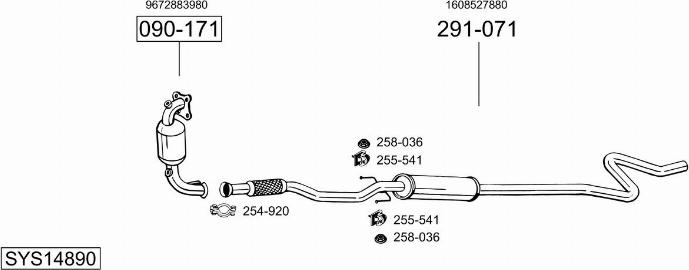 Bosal SYS14890 - Система выпуска ОГ avtokuzovplus.com.ua