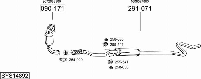 Bosal SYS14892 - Система выпуска ОГ avtokuzovplus.com.ua