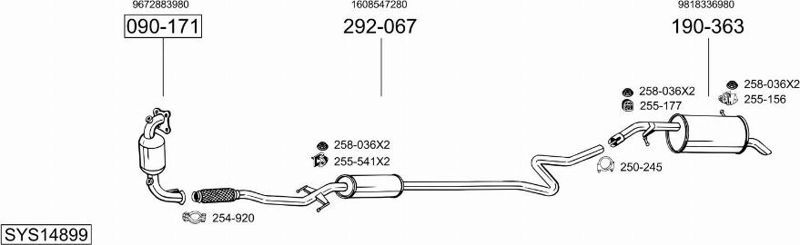 Bosal SYS14899 - Система випуску ОГ autocars.com.ua