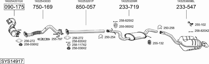 Bosal SYS14917 - Система випуску ОГ autocars.com.ua