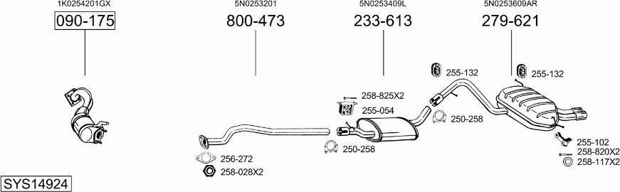 Bosal SYS14924 - Система выпуска ОГ avtokuzovplus.com.ua