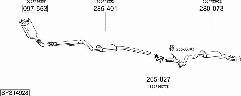 Bosal SYS14928 - Система випуску ОГ autocars.com.ua