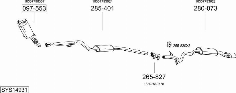Bosal SYS14931 - Система випуску ОГ autocars.com.ua