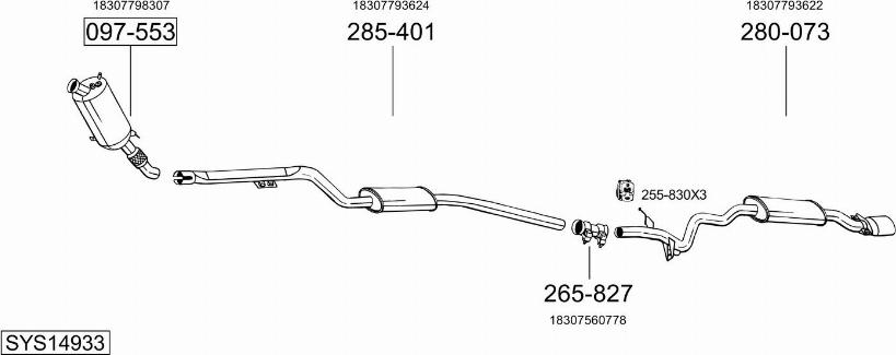 Bosal SYS14933 - Система випуску ОГ autocars.com.ua