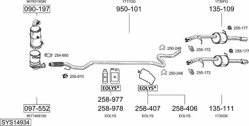 Bosal SYS14934 - Система випуску ОГ autocars.com.ua