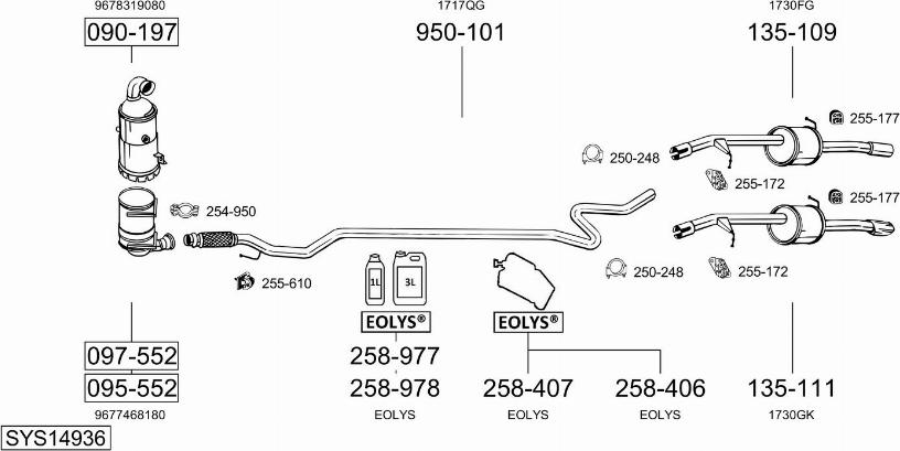 Bosal SYS14936 - Система випуску ОГ autocars.com.ua