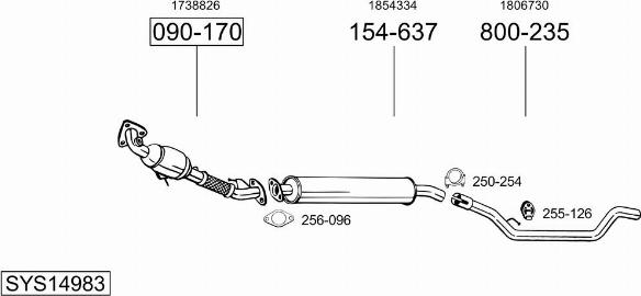 Bosal SYS14983 - Система випуску ОГ autocars.com.ua