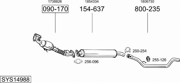 Bosal SYS14988 - Система випуску ОГ autocars.com.ua