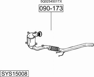 Bosal SYS15008 - Система випуску ОГ autocars.com.ua