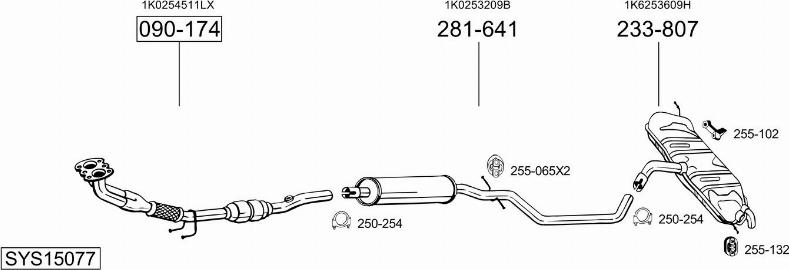 Bosal SYS15077 - Система випуску ОГ autocars.com.ua