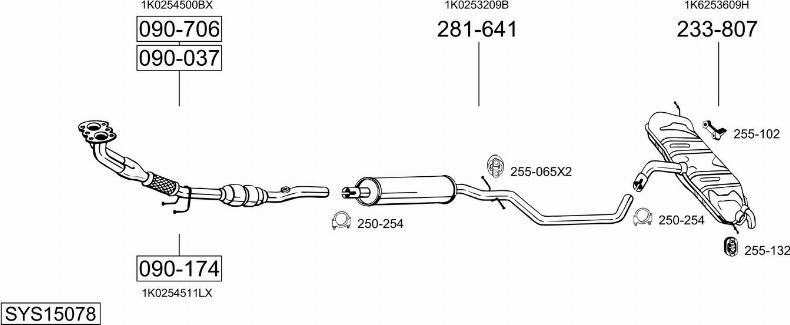 Bosal SYS15078 - Система випуску ОГ autocars.com.ua