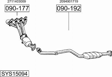 Bosal SYS15094 - Система выпуска ОГ avtokuzovplus.com.ua