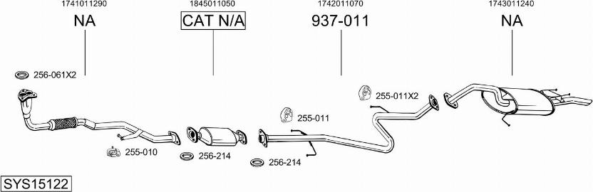 Bosal SYS15122 - Система випуску ОГ autocars.com.ua