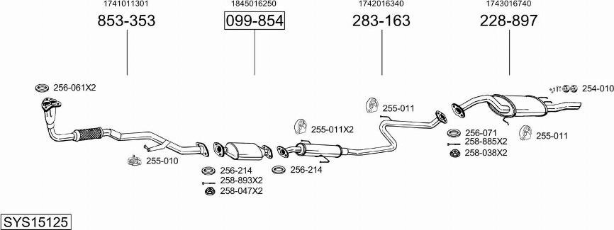 Bosal SYS15125 - Система випуску ОГ autocars.com.ua