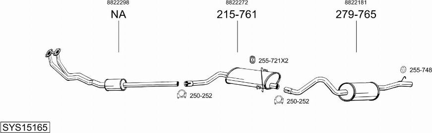 Bosal SYS15165 - Система выпуска ОГ avtokuzovplus.com.ua