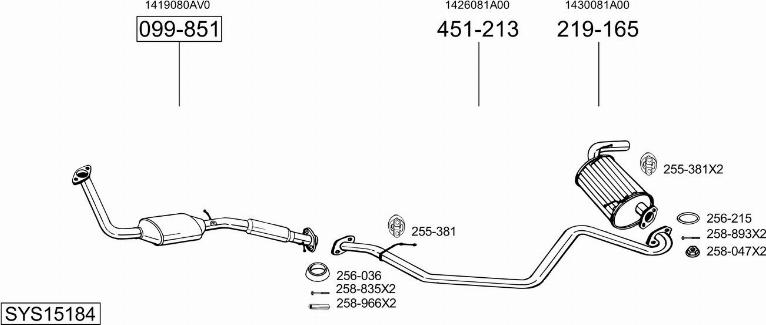 Bosal SYS15184 - Система випуску ОГ autocars.com.ua