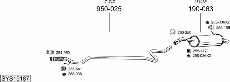 Bosal SYS15187 - Система випуску ОГ autocars.com.ua