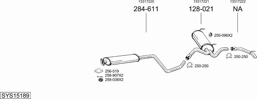 Bosal SYS15189 - Система випуску ОГ autocars.com.ua