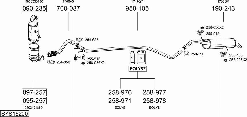 Bosal SYS15200 - Система випуску ОГ autocars.com.ua