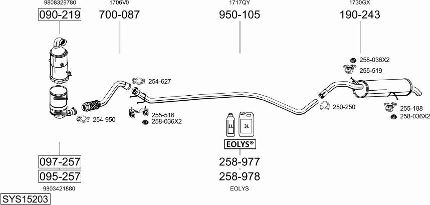 Bosal SYS15203 - Система випуску ОГ autocars.com.ua