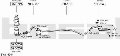 Bosal SYS15204 - Система випуску ОГ autocars.com.ua