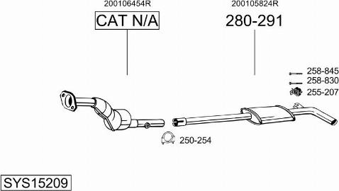 Bosal SYS15209 - Система випуску ОГ autocars.com.ua