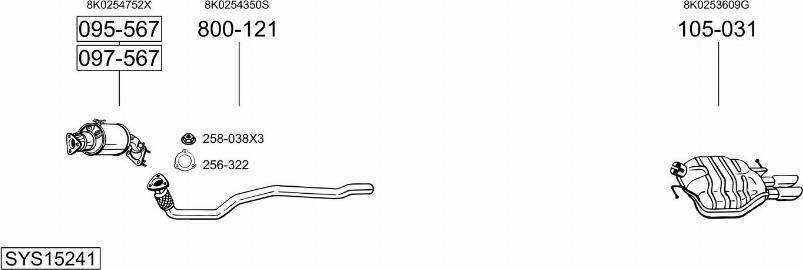 Bosal SYS15241 - Система випуску ОГ autocars.com.ua
