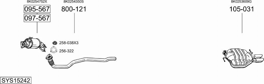 Bosal SYS15242 - Система випуску ОГ autocars.com.ua