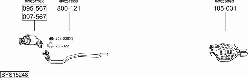 Bosal SYS15248 - Система випуску ОГ autocars.com.ua