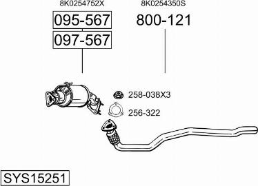 Bosal SYS15251 - Система выпуска ОГ avtokuzovplus.com.ua