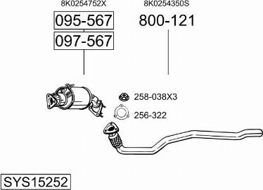 Bosal SYS15252 - Система випуску ОГ autocars.com.ua