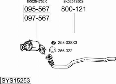 Bosal SYS15253 - Система выпуска ОГ avtokuzovplus.com.ua