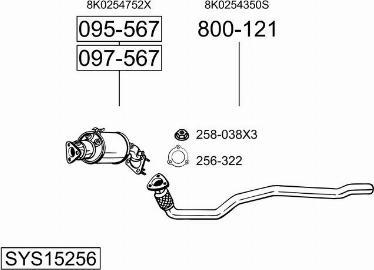 Bosal SYS15256 - Система випуску ОГ autocars.com.ua