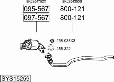 Bosal SYS15259 - Система випуску ОГ autocars.com.ua