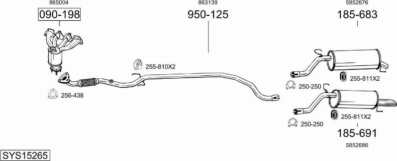 Bosal SYS15265 - Система випуску ОГ autocars.com.ua