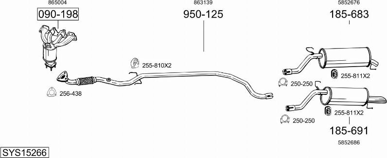 Bosal SYS15266 - Система випуску ОГ autocars.com.ua