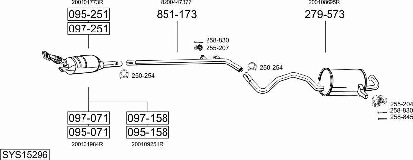 Bosal SYS15296 - Система випуску ОГ autocars.com.ua