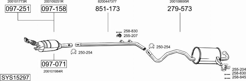 Bosal SYS15297 - Система випуску ОГ autocars.com.ua